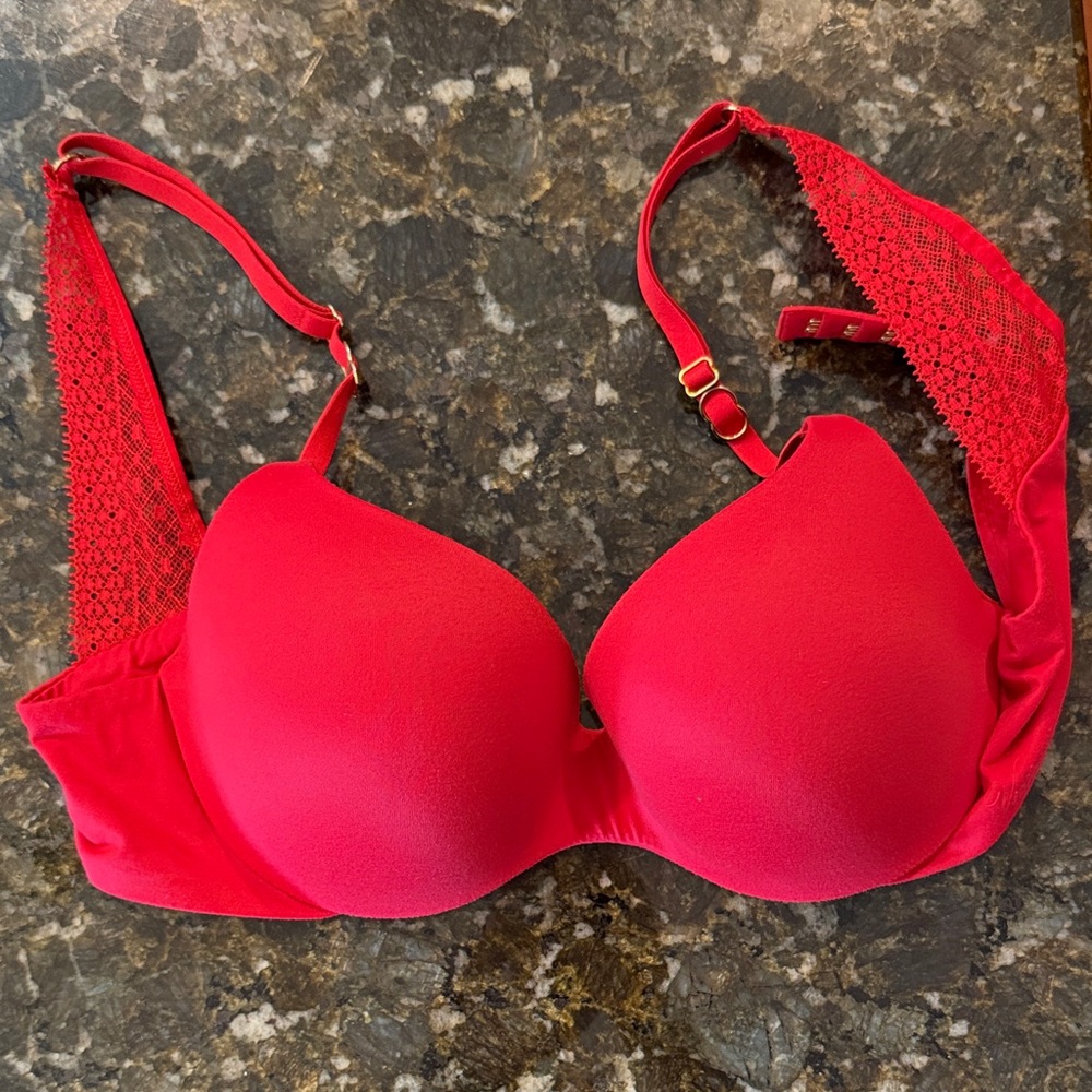 Elegant Red Lace Women's Bra
